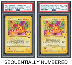 Pokemon PSA 10*2 Birthday Pikachu Promo 2021#24 Celebrations English - Image 1