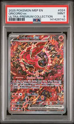 2025 POKEMON MEP EN-ME BLACK STAR PROMO #024 ORICORIO EX PSA 9 - Image 1