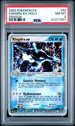 2003 POKEMON EX DRAGON #92 KINGDRA EX-HOLO PSA 8 - Image 1