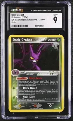 Dark Crobat Holo Rare CGC 9 MINT Pokemon (2004) EX Team Rocket Returns 3/109 - Image 1