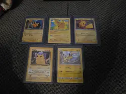 Pokemon Pikachu 58/102 Base Set Unlimited Common with Lot x5 Total all Pikachu - Image 1