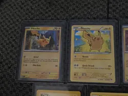 Pokemon Pikachu 58/102 Base Set Unlimited Common with Lot x5 Total all Pikachu - Image 2