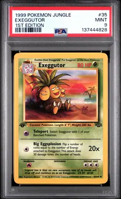 1999 POKEMON JUNGLE 1ST EDITION #35 EXEGGUTOR PSA 9 - Image 1