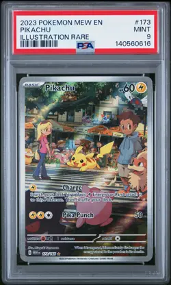 2023 POKEMON MEW EN-151 ILLUSTRATION RARE #173 PIKACHU PSA 9 - Image 1