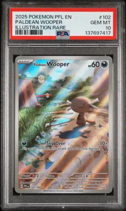2025 POKEMON PFL EN-PHANTASMAL FLAMES ILLUSTRATION RARE PALDEAN WOOPER PSA 10 - Image 1