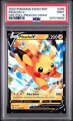 2023 POKEMON SWSH BLACK STAR PROMO #285 PIKACHU V PSA 9 - Image 1