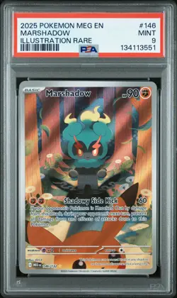 2025 POKEMON MEG EN-MEGA EVOLUTION ILLUSTRATION RARE #146 MARSHADOW PSA 9 - Image 1