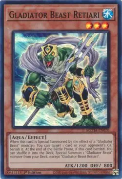 Yugioh! Gladiator Beast Retiari - MZTM-EN070 - Super Rare - 1st Edition Near Min - Image 1