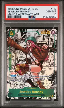 2025 ONE PIECE LEGACY OF THE MASTER MANGA ALT ART #118 JEWELRY BONNEY PSA 10 - Image 1