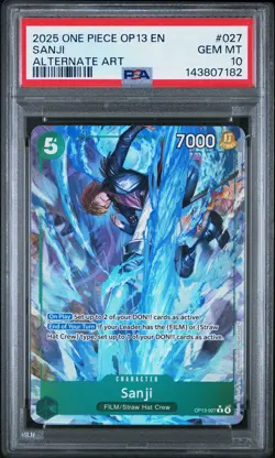 2025 ONE PIECE OP13-CARRYING ON HIS WILL ALTERNATE ART #027 SANJI PSA 10 - Image 1