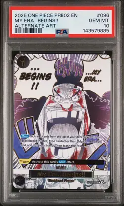 2025 ONE PIECE PRB02 ALTERNATE ART #096 MY ERA...BEGINS!! PSA 10 - Image 1
