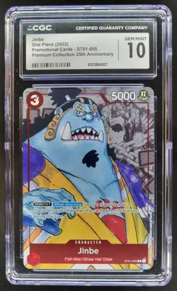 2022 ONE PIECE CCG JINBE 25TH ANNIVERSARY ST01-005 CGC 10 B PT - Image 1