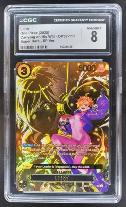2025 ONE PIECE CCG LILITH SUPER RARE SP OP07-111 CGC 8 A PT - Image 1