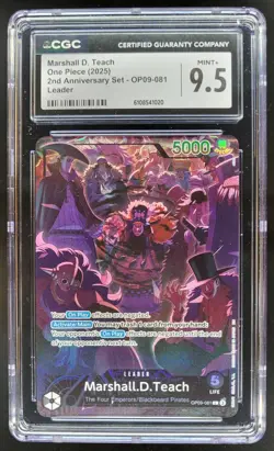 2025 ONE PIECE CCG MARSHALL D. TEACH LEADER OP09-081 CGC 9.5 A PT - Image 1