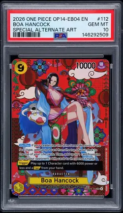 2026 ONE PIECE THE AZURE SEA'S SEVEN SPECIAL ALT ART #112 BOA HANCOCK PSA 10 - Image 1