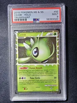 PSA 9 Celebi Prime 92/102 Triumphant Holo Pokemon Card - Image 1