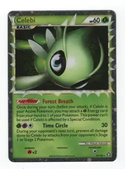 (303355) CELEBI PRIME 92/102 Ultra Rare Holo HGSS Triumphant Pokemon Card -NEW - Image 2
