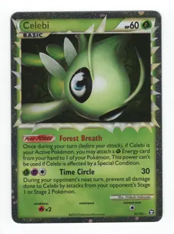 (303354) CELEBI PRIME 92/102 Ultra Rare Holo HGSS Triumphant Pokemon Card -NEW - Image 2
