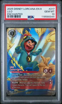 2025 DISNEY LORCANA REIGN OF JAFAR ENCHANTED LILO CAUSING AN UPROAR PSA 10 - Image 1