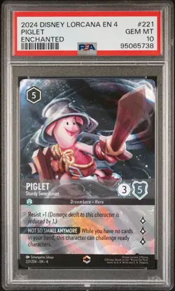 2024 DISNEY LORCANA URSULA'S RETURN ENCHANTED PIGLET STURDY SWORDSMAN PSA 10 - Image 1