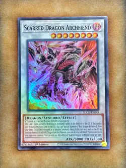Yugioh Scarred Dragon Archfiend SDCK-EN049 Super Rare 1st Ed NM - Image 1