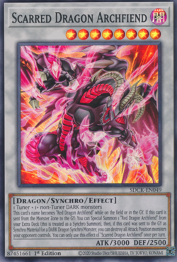 1X NM Scarred Dragon Archfiend - SDCK-EN049 - Super Rare 1st Edition - Yugioh - Image 1