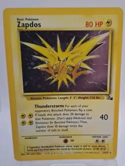Zapdos - 15/62 - 1999 Fossil Unlimited - WOTC - Holo Rare - Pokemon TCG - HP - Image 1