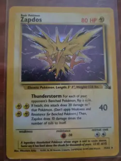 Zapdos - 15/62 - 1999 Fossil Unlimited - WOTC - Holo Rare - MP - Pokemon TCG - Image 1