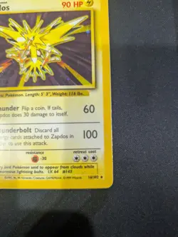 Zapdos 15/62 Fossil Unlimited Holo Rare Pokemon TCG - Condition Shown 1 - Image 4