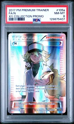 2017 POKEMON PREM TRAINER XY COLL PROMO #105A FULL ART/N PSA 8 - Image 1