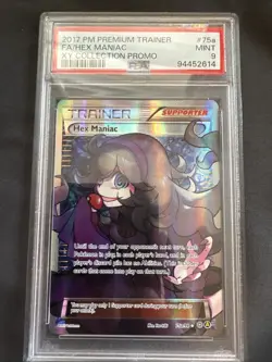 2017 POKEMON PREM TRAINER XY COLL PROMO #75A FULL ART/HEX MANIAC PSA 9 - Image 1