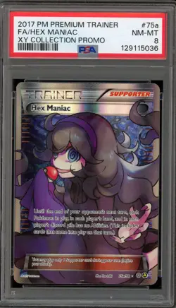 Pokemon Hex Maniac XY Premium Trainer Coll. Full Alt Art Promo #75a PSA 8 - Image 1
