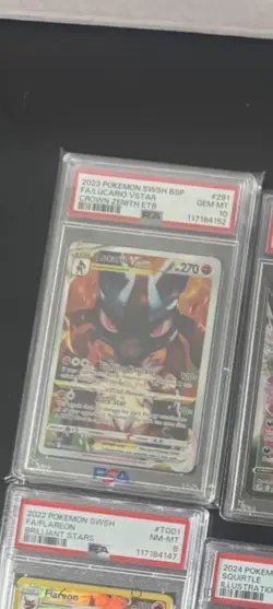 2023 Pokemon SWSH 291 Lucario VStar Crown Zenith ETB Black Star Promo PSA 10 Gem - Image 1