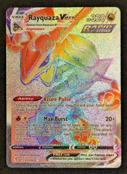 Rayquaza VMAX 217/203 Rare Rainbow Evolving Skies Pokemon Near Mint Pokemon Card - Image 1