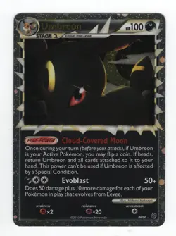 (110036) UMBREON PRIME 86/90 Ultra Rare Holo HGSS Undaunted Pokemon Card - Image 2