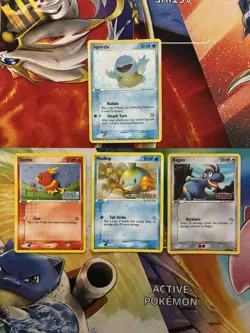 Vintage Pokemon Card Lot Reverse Holo Squirtle Mudkip - Image 1