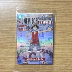 Bandai Namco One Piece CCG Monkey D. Luffy US Voyage Promo Holo Card - Image 1