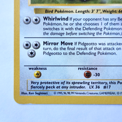 Pidgeotto 22/102 Shadowless Pokemon TCG Base Set LP Vintage 1999 Card - Image 5