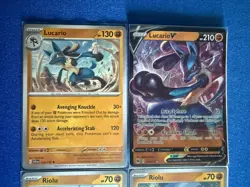 Lucario V Champion's Path & Lucario & Riolu (x2) 4-card mixed Pokemon lot - PWE - Image 3
