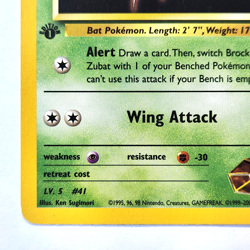 Brock's Zubat 24/132 Pokemon TCG 1st Edition Gym Heroes NM Vintage 2000 Card - Image 5