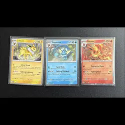 Prismatic Evolutions Poster Collections 3 Promo Cards Flareon Vaporeon Jolteon - Image 1