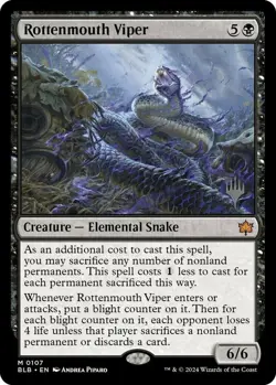 Rottenmouth Viper - Foil - Promo Pack NM, English MTG Bloomburrow: Promo Pack - Image 1