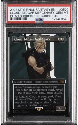Cloud Midgar Mercenary Borderless Surge Foil Final Fantasy #520 PSA 10 ENGLISH - Image 1