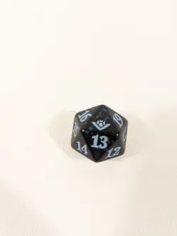 MTG d20 Spindown 20-sided Life Outlaws of Thunder Junction OTJ Black & Blue - Image 1