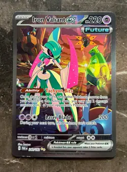 Pokemon Paradox Rift - VERY LIGHT PLAY - IRON VALIANT EX - SIR 249/182 - NM - Image 1