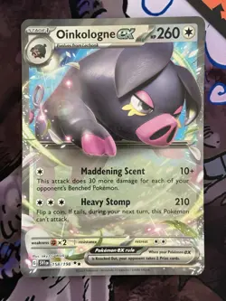 2023 Pokemon Scarlet & Violet Oinkologne EX Jumbo Double Rare Holo 158/198 w TL - Image 1