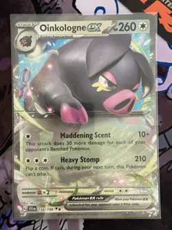 2023 Pokemon Scarlet & Violet Oinkologne EX Jumbo Double Rare Holo 158/198 w TL - Image 3