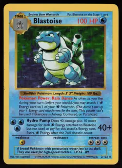 Blastoise 2/102 Shadowless Holo Rare Base Set Pokemon - Image 1