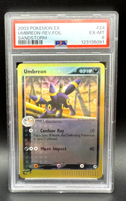 2003 POKEMON EX SANDSTORM UMBREON #24/100 | REVERSE HOLO | PSA 6 - Image 1