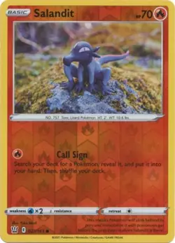 Pokemon - Salandit - 027/163 - Common - Reverse Holo - Sword & Shield - Battle S - Image 1